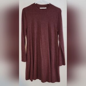 Lush Burgundy Soft Long Sleeve Sweater Dress Size Medium